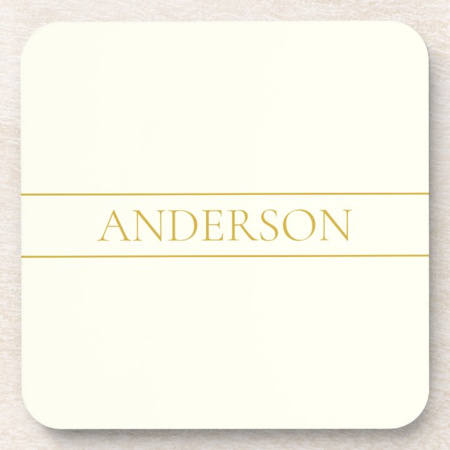 Porta-copo Texto Personalizável Elegante Simples | Branco Dou (Frente)