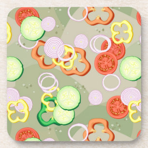 Porta-copo Textura com fatias de vegetais