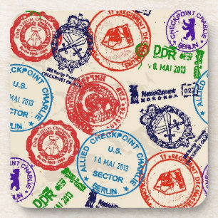 Porta-copo Textura com selos reais.