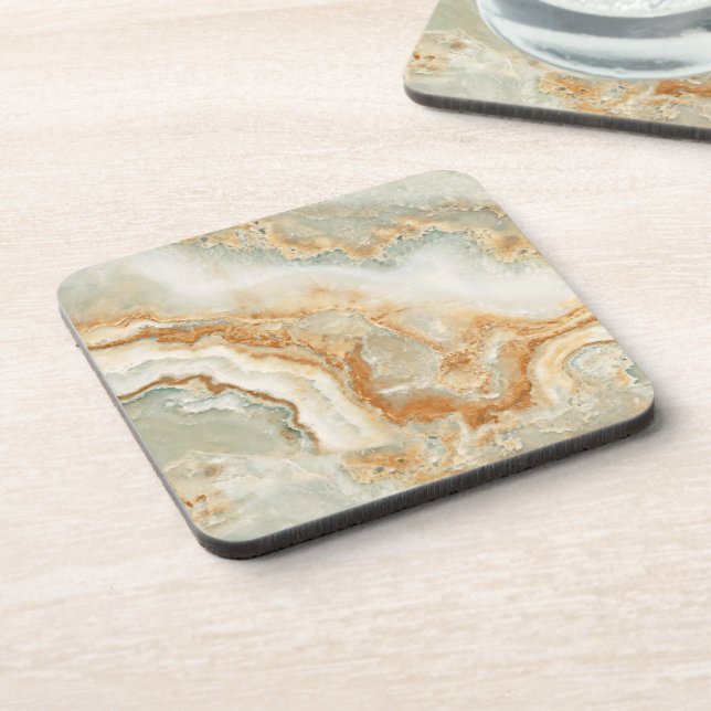 Porta-copo Textura de pedra castanha e bege (Left Side)