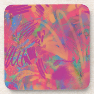 Porta-copo Textura de pintura multicoloração