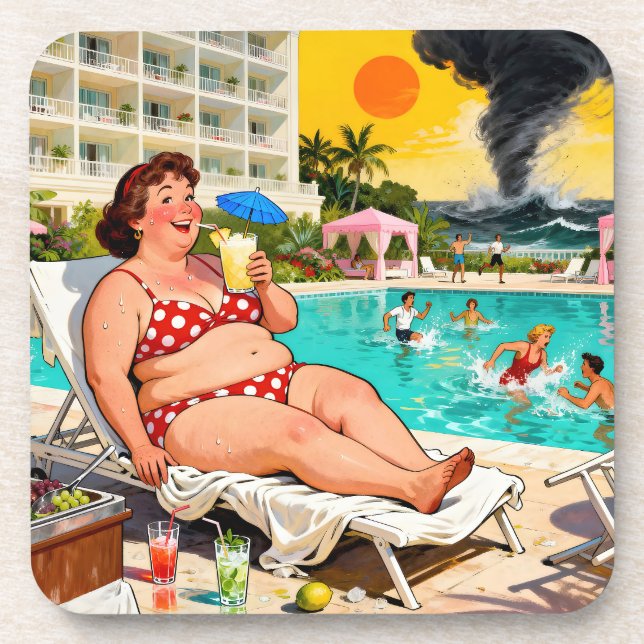 Porta-copo “The Storm Can Wait” – A Self Denial Cartoon (Frente)