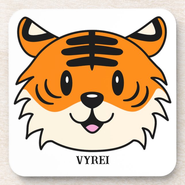 Porta-copo Tigre de Cartoon Sorridente (Frente)