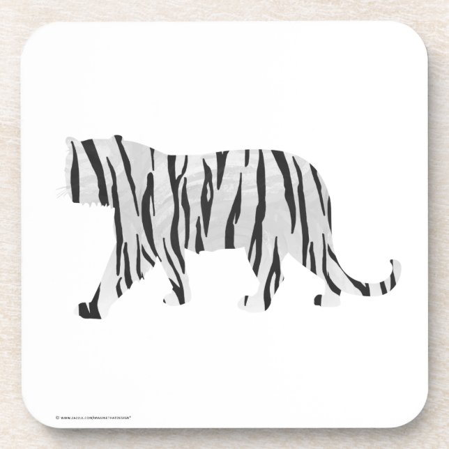 Porta-copo Tigre de silicone preto e branco (Frente)