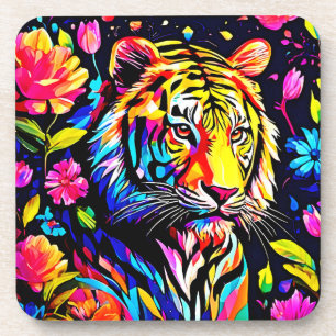 Porta-copo Tigre em um Sonho Floral
