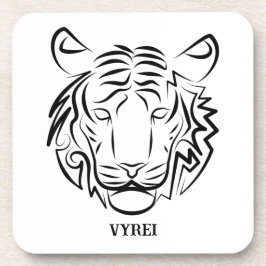 Porta-copo Tigre Tribal Preto e Branco