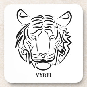 Porta-copo Tigre Tribal Preto e Branco