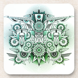 Porta-copo Tint verde Design Tribal