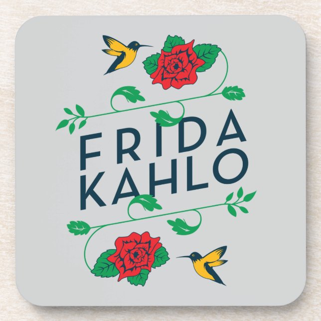 Porta-copo Tipografia floral de Frida Kahlo | (Frente)