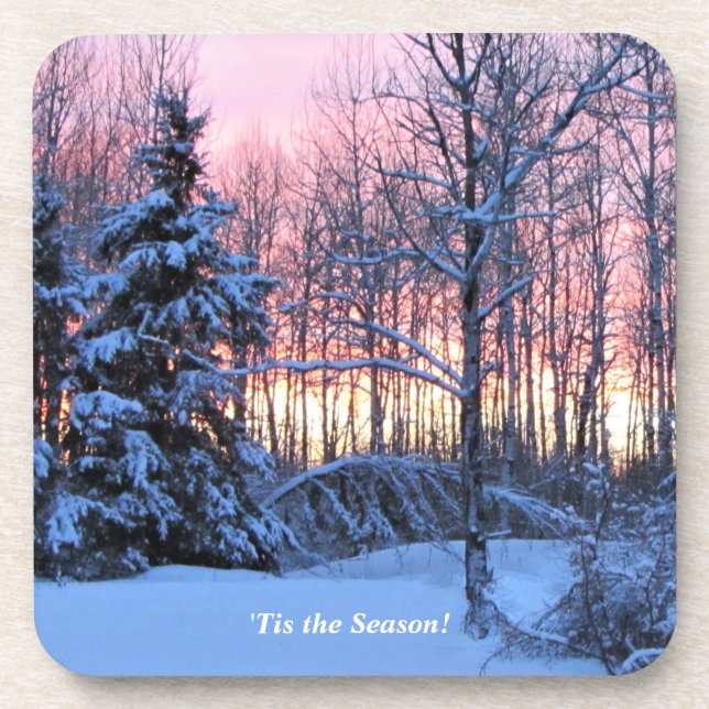 Porta-copo 'Tis a estação acima dos feriados   de inverno (Frente)