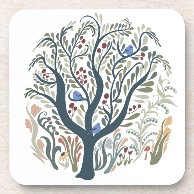 Porta-copo Tons da Floresta de Arte Folical Whimsical (Frente)