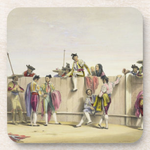 Porta-copo Toreros que Reposing entre os touros, 1865 (cor l