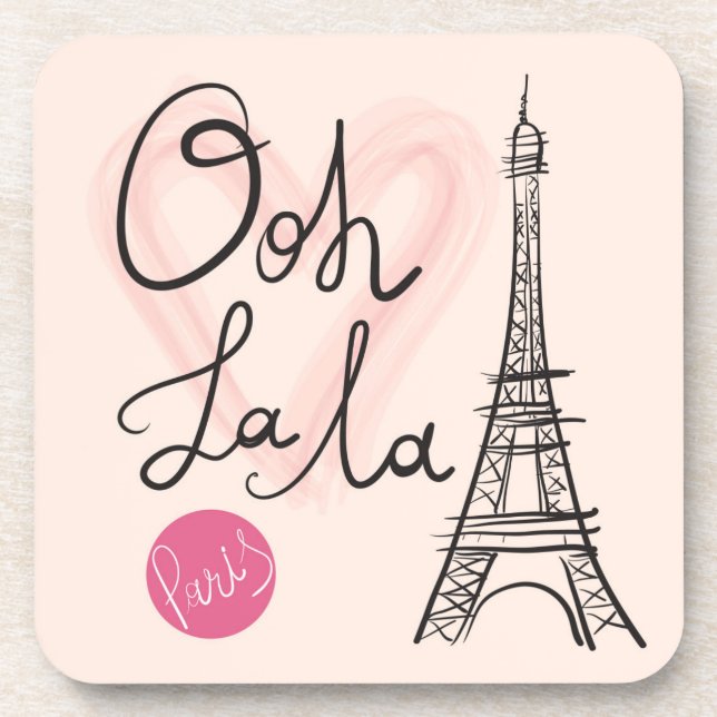 Porta-copo Torre Eiffel tirada mão (Frente)