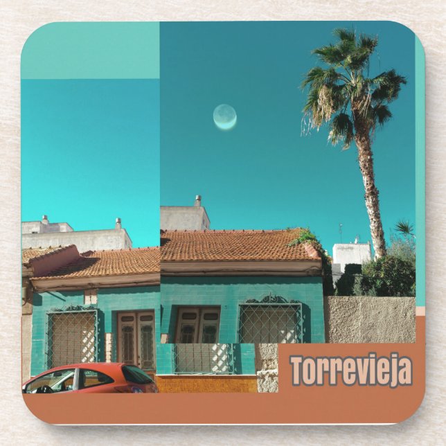 Porta-copo Torrevieja em Laranja e Turquesa (Frente)