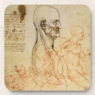 Porta-copo Torso de um homem no perfil, cabeça esquadrada