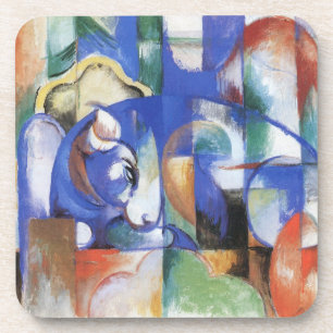 Porta-copo Touro mentiroso de Franz Marc, Vintage Cubism Art