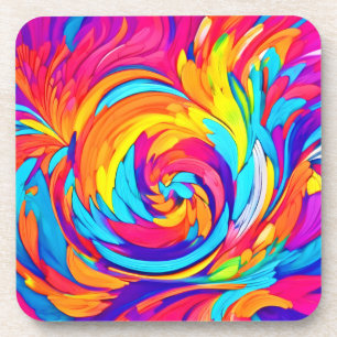 Porta-copo Trabalho de arte de espiral de Abstrato vibrante