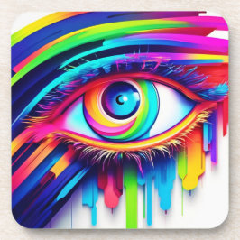 Porta-copo Trabalho de arte de Olhos do Arco-Íris Vibrantes