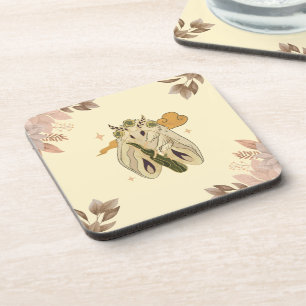 Porta-copo Trabalho de arte gráfica mística, Beige Fae Moth