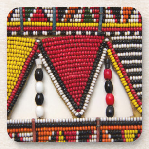 Porta-copo Trabalho Maasai em Contas