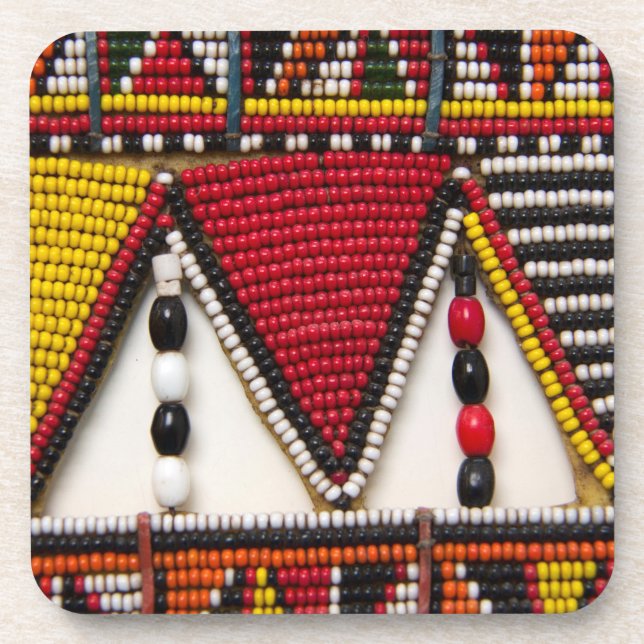 Porta-copo Trabalho Maasai em Contas (Frente)