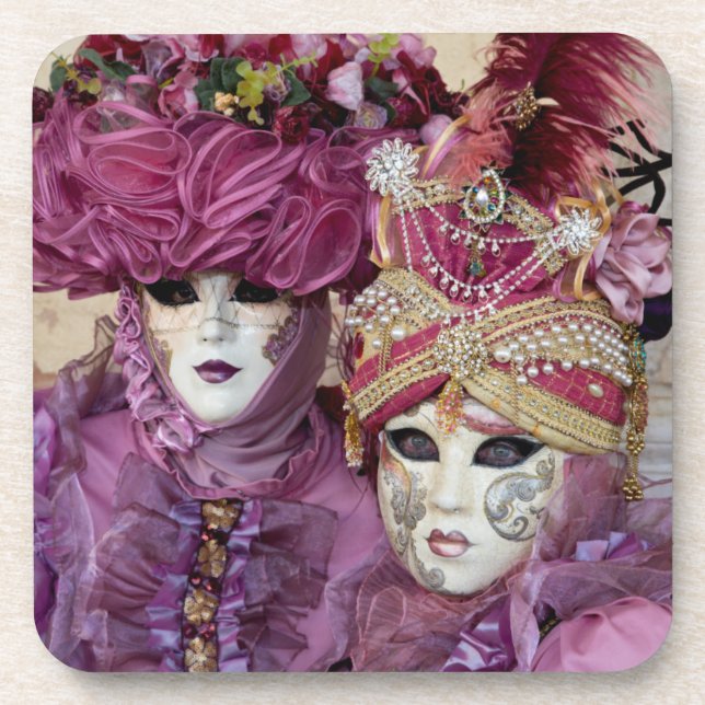 Porta-copo Traje de Carnaval roxo, Veneza (Frente)