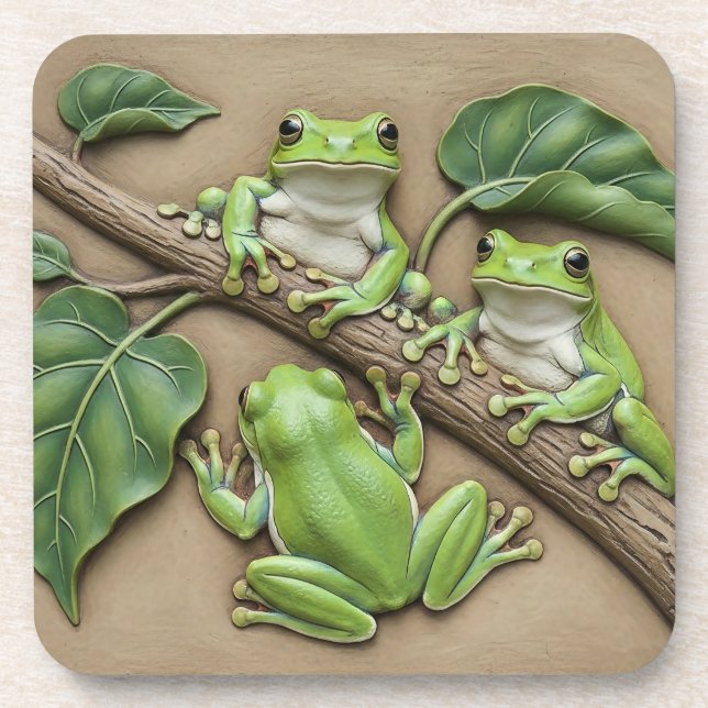 Porta-copo Tree Frogs Hard plastic coaster (Frente)