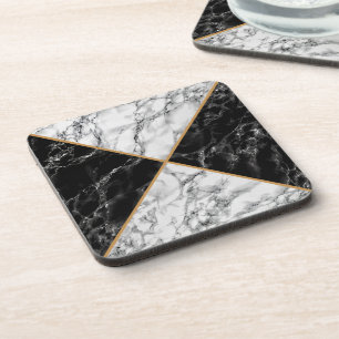 Porta-copo Trendy Black & White Marble Stones -
