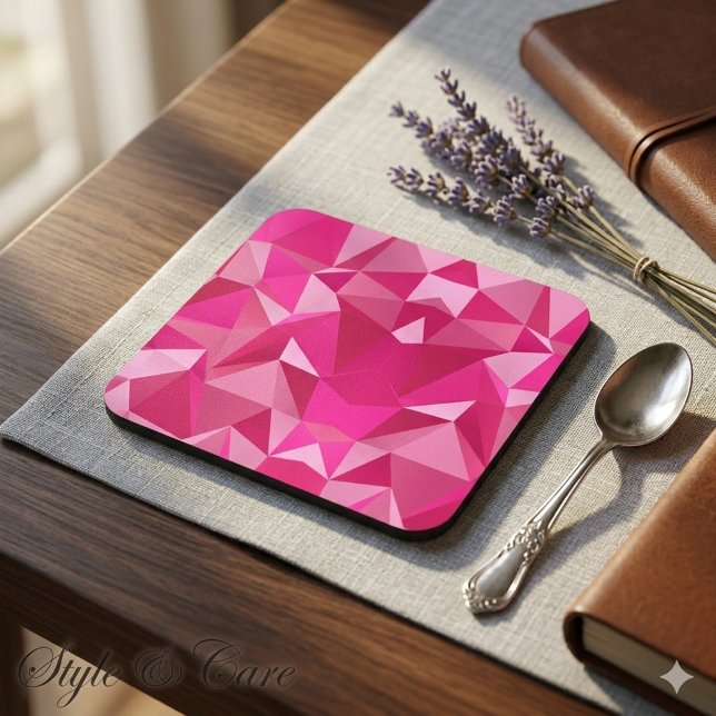 Porta-copo Trendy Geométrico Meia-Impressão de costa plástica (Trendy Geometric Halftone Print Hard plastic coast Beverage Coaster)
