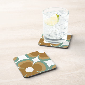 Porta-copo Trendy Teal Caramel Retro Groovy Flowers Seamless