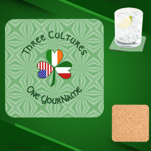 Porta-copo Trevo de Três Folhas Personalizado Ítalo-Irlandês