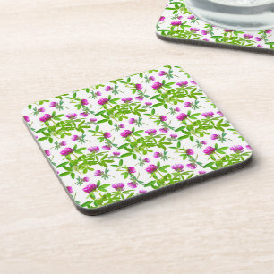 Porta-copo Trevos Vermelhos em Branco