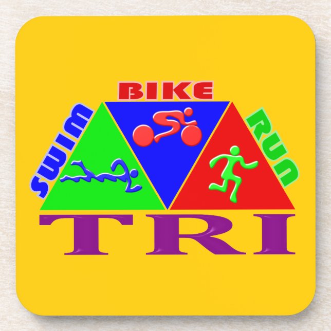 Porta-copo Tri figuras design do Triathlon (Frente)
