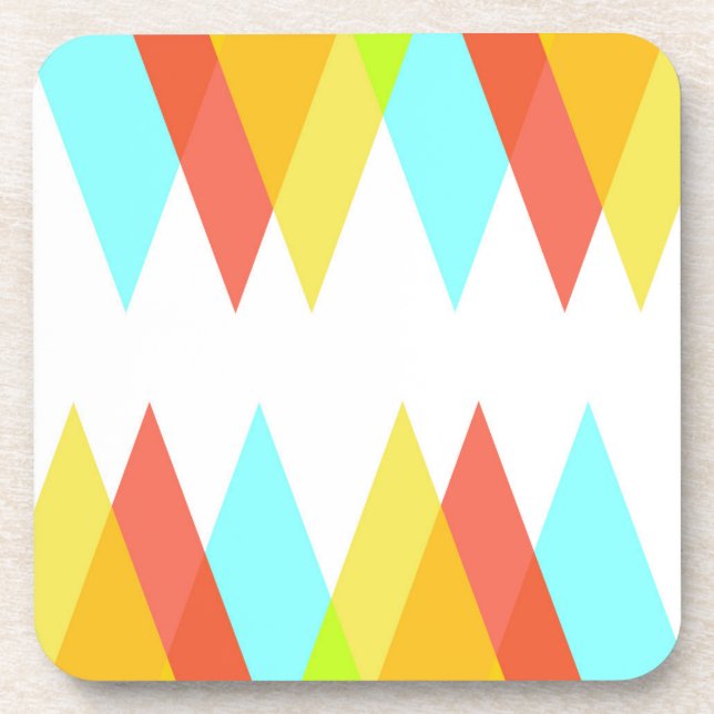 Porta-copo Triângulos amarelos, vermelhos e azuis de cadete (Frente)