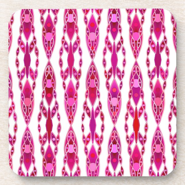 Porta-copo Tribal Batik - Burqundy e Fuchsia Rosa (Frente)
