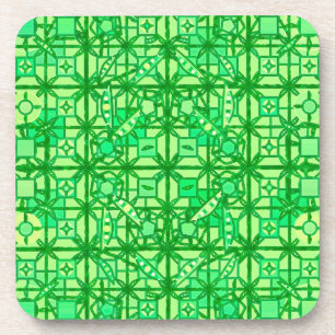 Porta-copo Tribal Batik - tons verdes