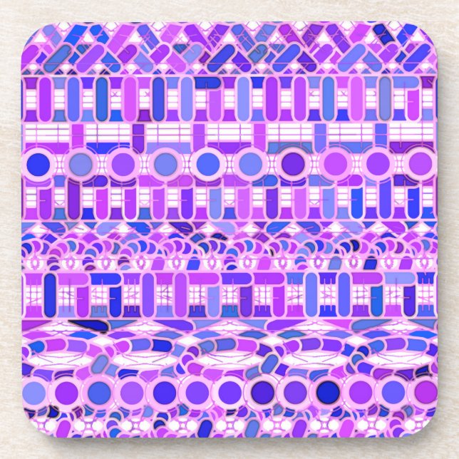 Porta-copo Tribal Batik - tons violeta roxa (Frente)