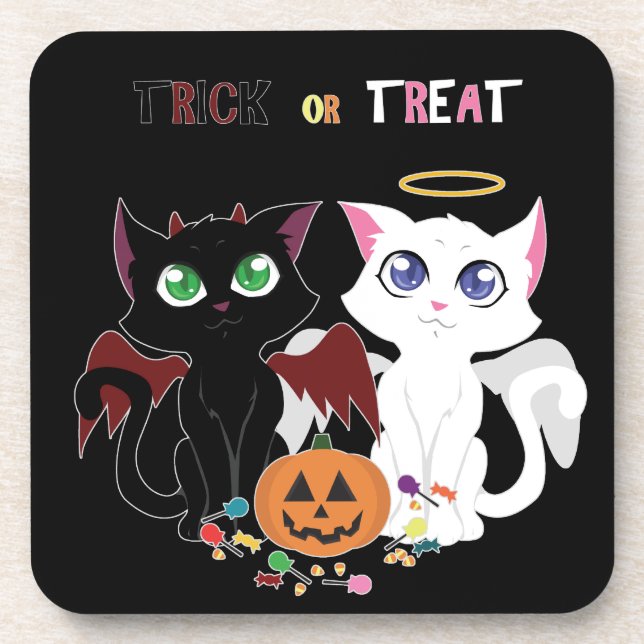 Porta-copo Trick ou Tratar Kittens (Frente)
