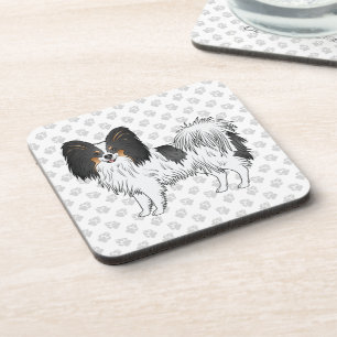 Porta-copo Tricolor Papillon Cartoon Dog Em Pata De Cinza