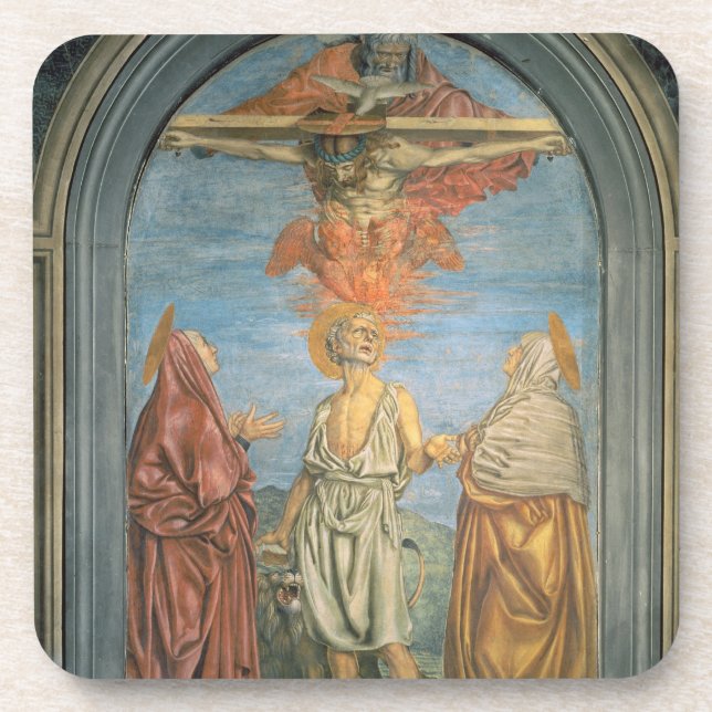 Porta-copo Trindade santamente com St Jerome (fresco) (Frente)