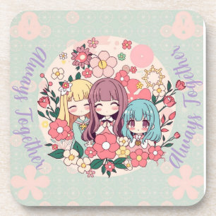 Porta-copo Trio Kawaii - Meninas de Animes Bonitas e Víblias 