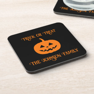 Porta-copo Truque de Abóbora Laranja do Halloween ou Porta co