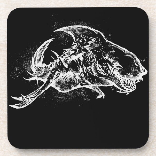 Porta-copo Tubarão mau em branco (Frente)