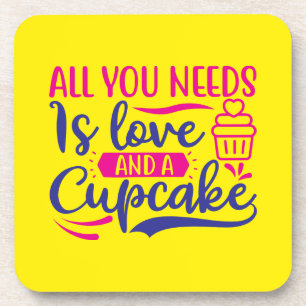 Porta-copo Tudo que você precisa é amor e Cupcake