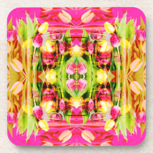 Porta-copo TULIPS - Tulipas coloridas da arte fractal -