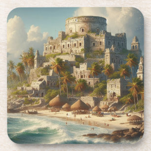 Porta-copo Tulum Mexico Landscape Viagens vintage