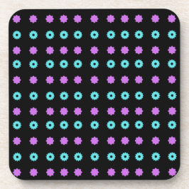 Porta-copo Turquesa Cogs e Estrelas Magenta em Preto
