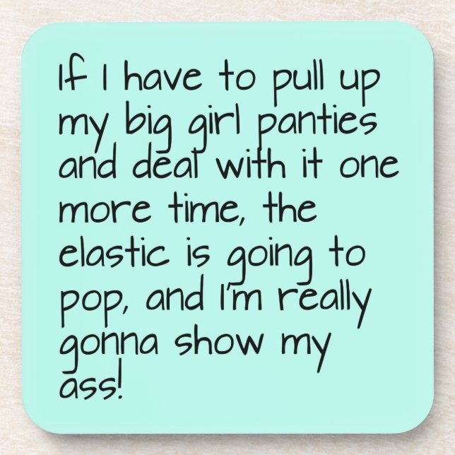 Porta-copo Turquesa Coloca Panecas Grandes Palavras Entretend (Frente)