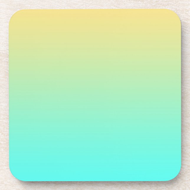 Porta-copo Turquesa de Fundo Gradiente de Pastel Amarelo (Frente)