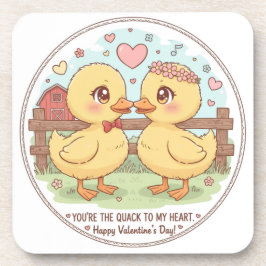 Porta-copo two ducks and love , you are the quack of my heart